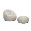 SESSEL UND POUF FIGO UND FAGO, ecru - Ecru, Holzwerkstoff/Textil (104/83/104cm) - Courtois Laville