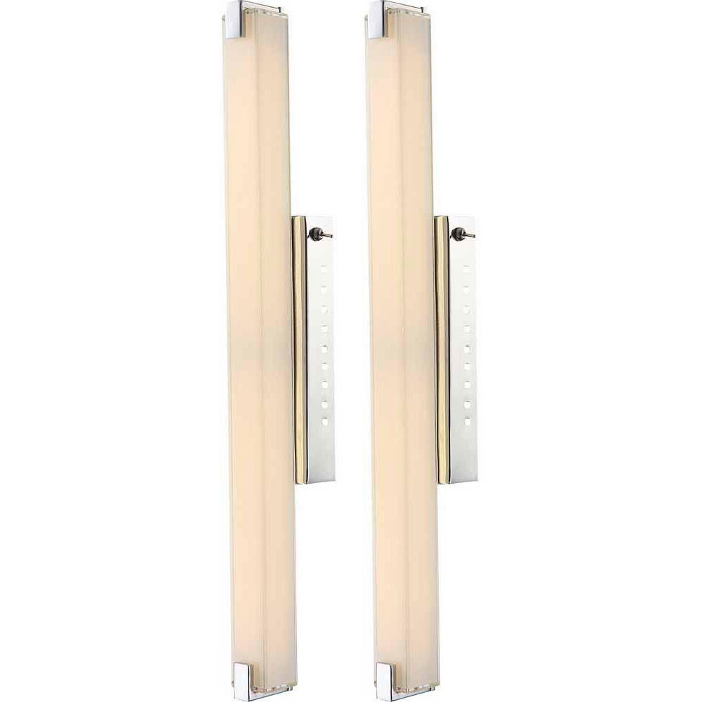 LED WANDLEUCHTE Chrom Glas satiniert - Silberfarben, Glas (6/58.5/9.4cm) - Globo Lighting