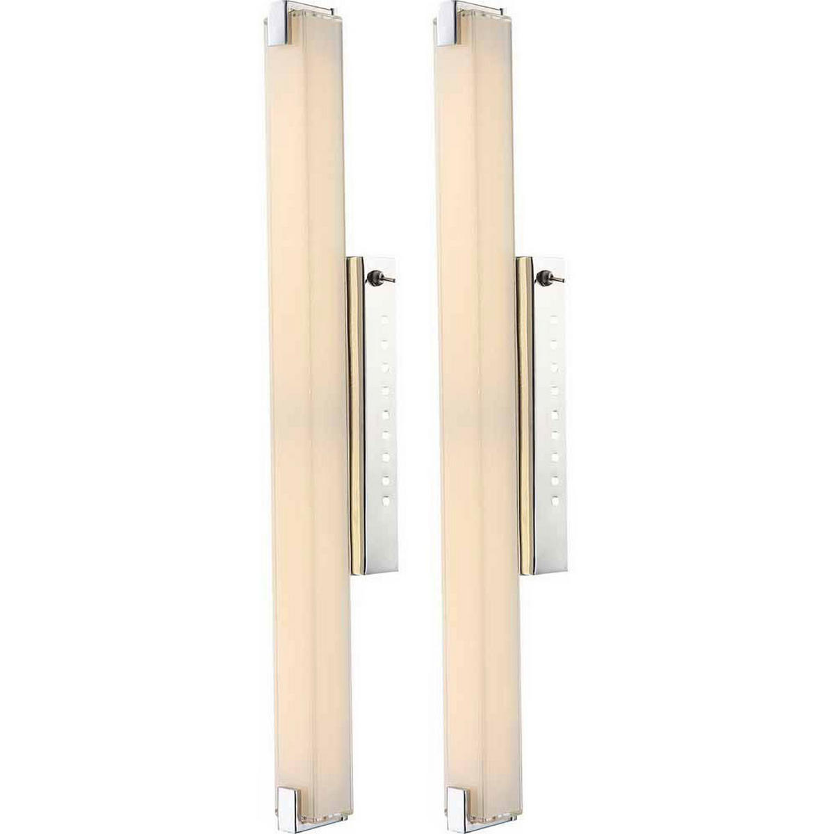 LED WANDLEUCHTE Chrom Glas satiniert - Silberfarben, Glas (6/58.5/9.4cm) - Globo Lighting