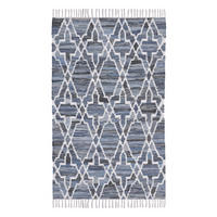 TEPPICH geflochten Adiyaman 200/140 cm - Blau, Textil (140/200cm) - Beliani