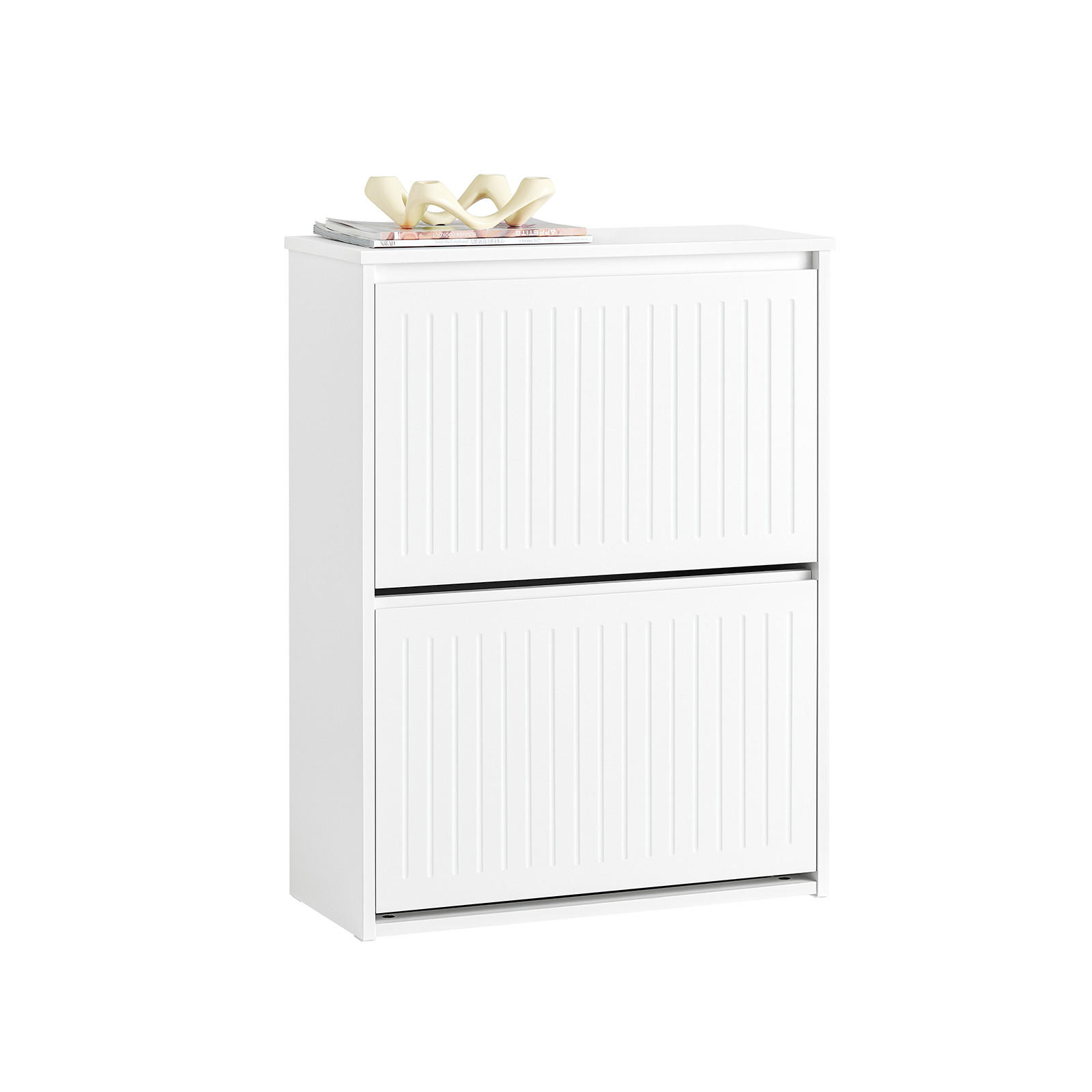 SoBuy BOTNÍK se dvěma dveřmi Bílá 61x26x81cm Minimalistický