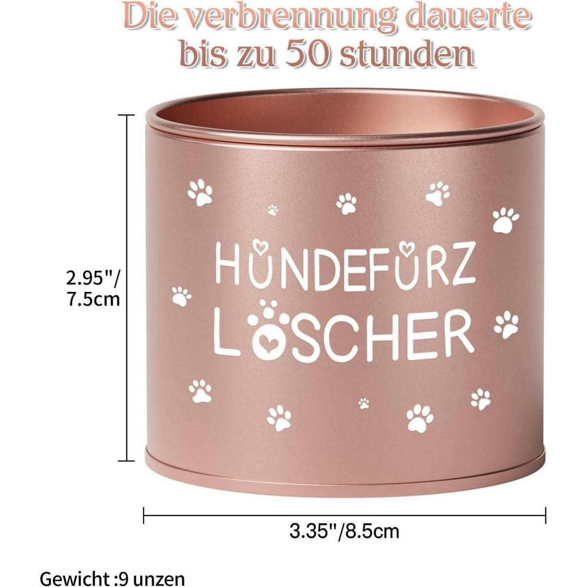 DUFTKERZE im Glas mit Spruch 9OZ - Rosa, Paraffin (7.5cm)