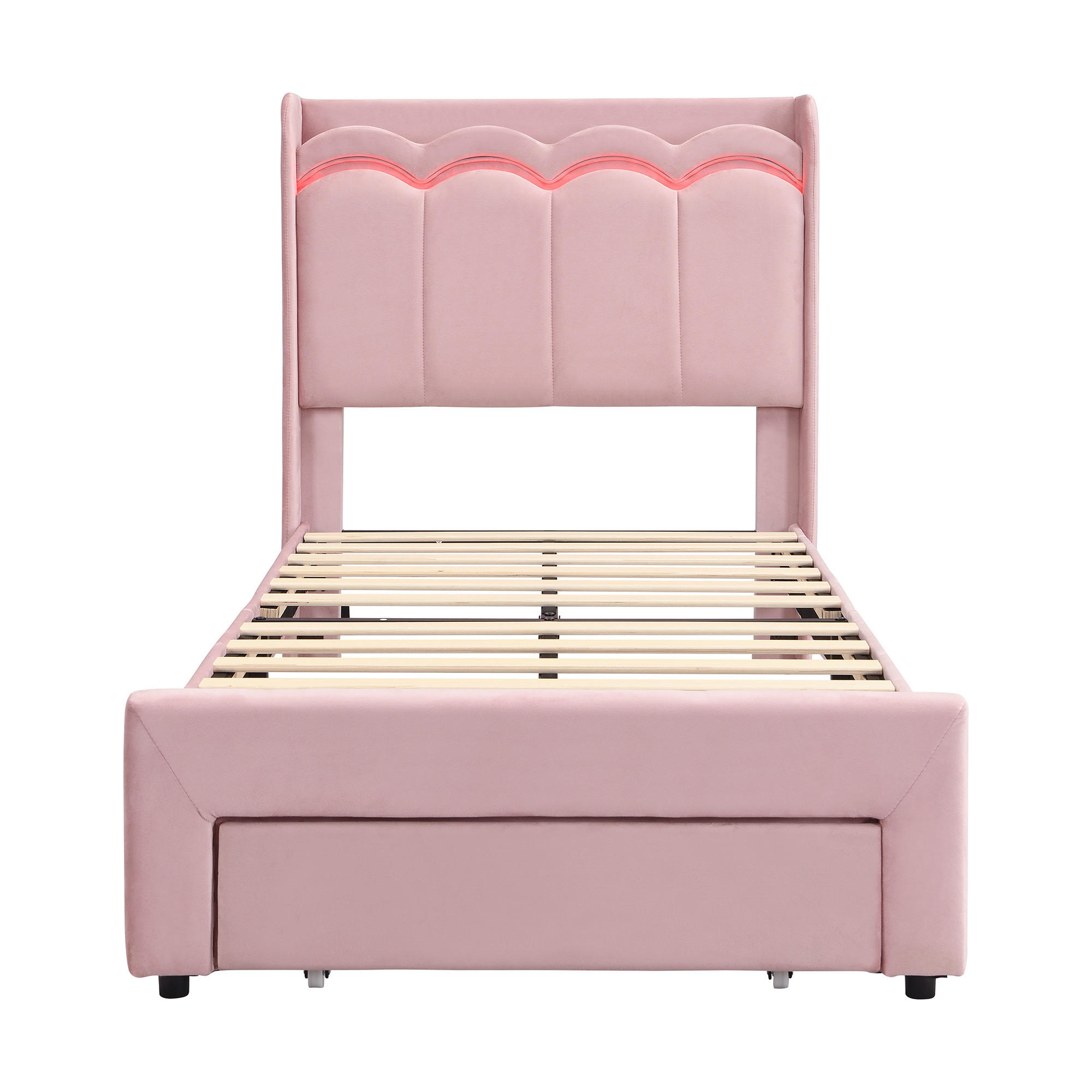 KINDERBETT 90/200 cm Rosa - Pink, Textil