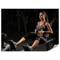FOTOTAPETE Fitnessfrau Training Gym Modern Sport 200x140 - Beige/Schwarz, Papier (200/140cm) - Muralo