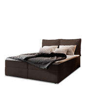 BOXBETT LENTE 180x200 cm mit Matratze und Topper - Braun - Braun, Holz (180/200cm) - MASSENO
