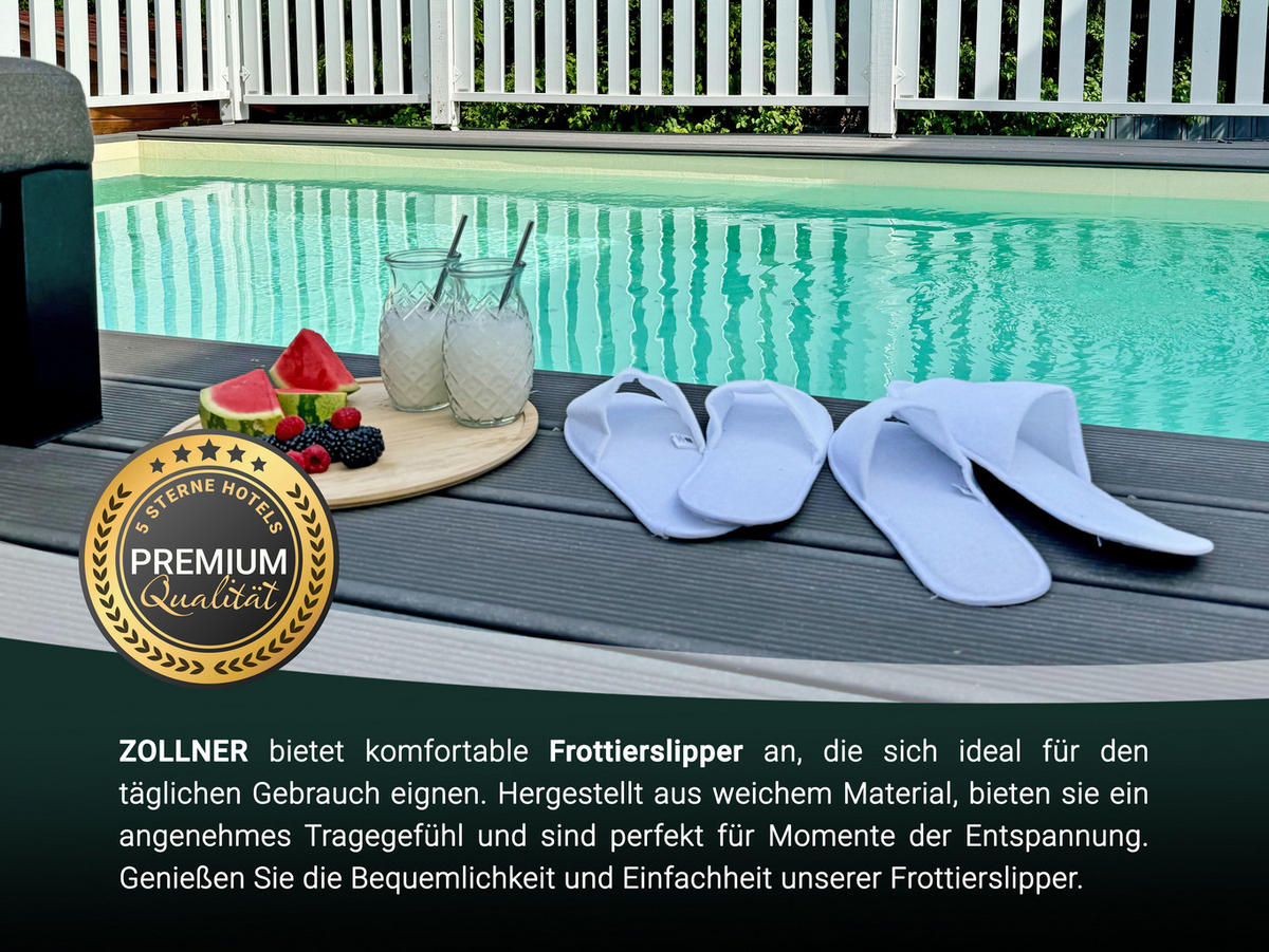 FROTTIERSLIPPER, 10er-Set, Universalgröße, 100% Polyester, Weiß - Weiß, Textil (5/1/31cm) - Zollner