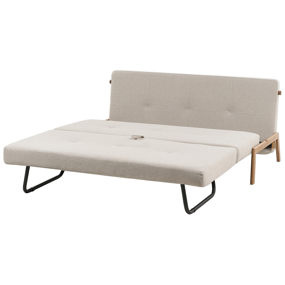 ROZKLÁDACÍ POHOVKA 2-místná béžová Edland - světle hnědá/béžová, textil (152/76/96cm) - Beliani