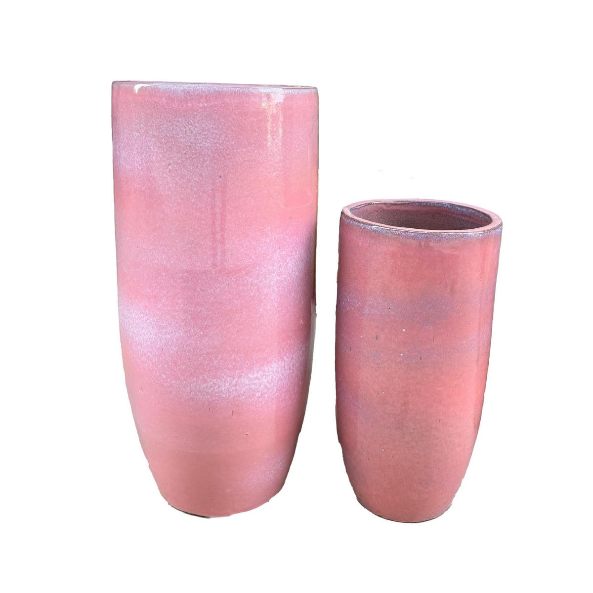TOPF Dezzel Rosa 30/30/70cm 2er-Set - Pink, Keramik (70cm) - PTMD Collection