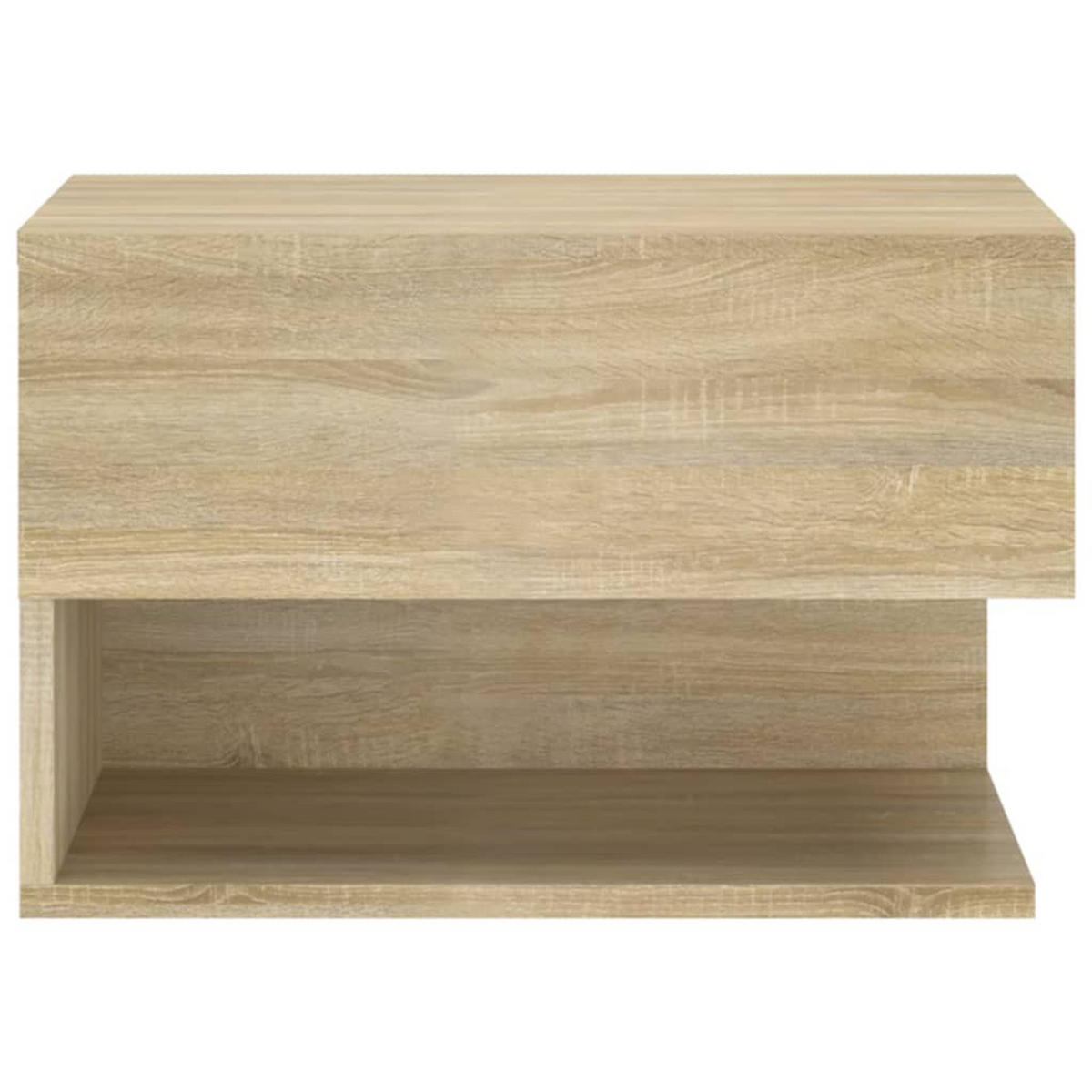 NACHTTISCH 2-teilig mit 1 Schublade 46/29,5/30 cm aus Holzwerkstoff in Sonoma-Eiche Dekor - Beige, Holz (46/30/29.5cm) - vidaXL