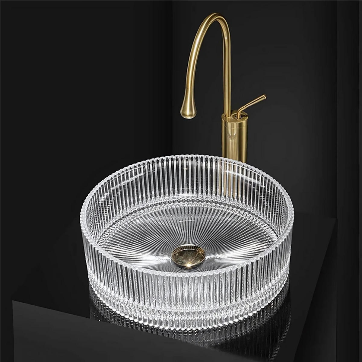 AUFSATZWASCHBECKEN Rea Ingrid Transparent - Transparent, Keramik (40/13/40cm) - REA