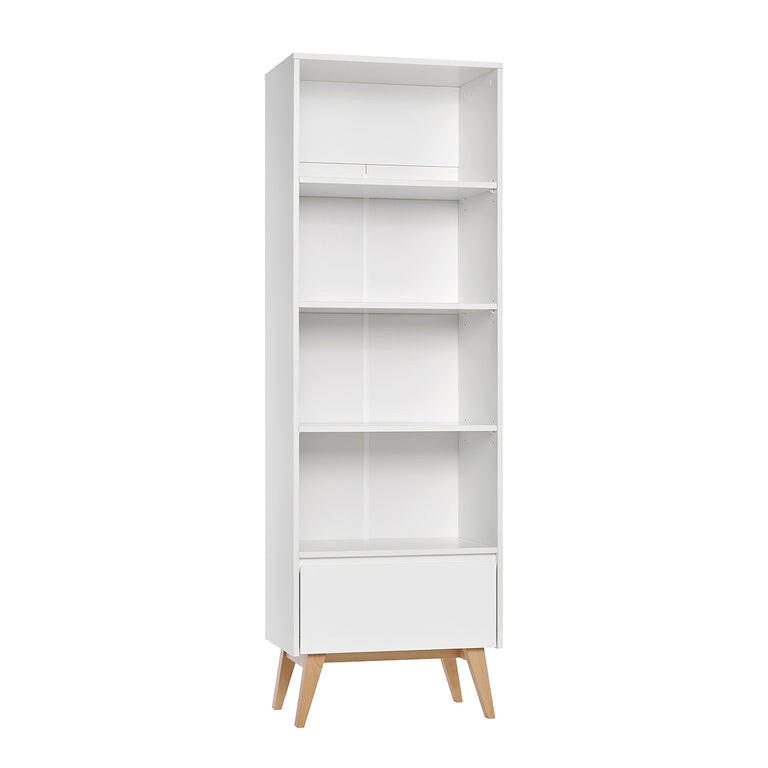 REGÁL NA KNIHY Biela a drevo - biela, kompozitné drevo (65/200/42cm) - Petits-meubles