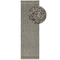 WOLLTEPPICH-LÄUFER Imke Grau 80x250 cm - Grau, Textil (80/250cm) - benuta Pure