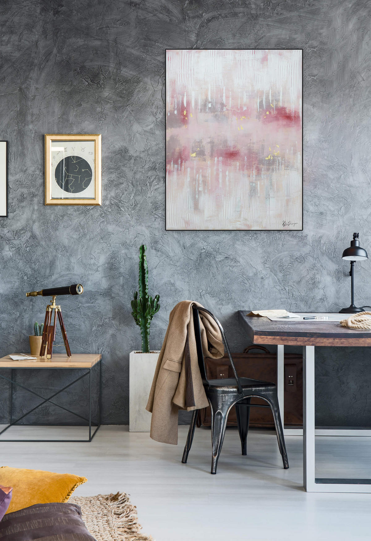 ACRYLBILD HANDGEMALT 75/100 cm - Pink, Holz/Textil (75/100cm) - KUNSTLOFT