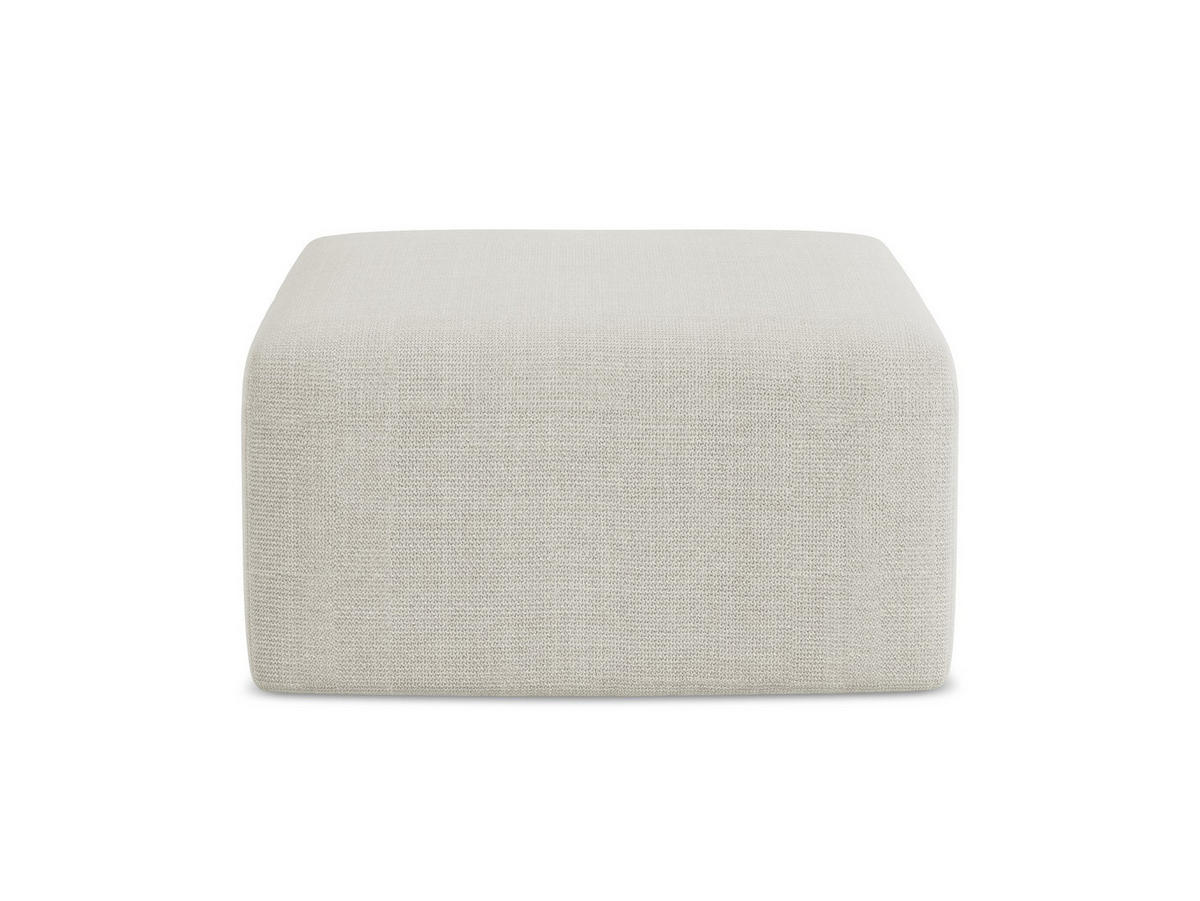 POUF Strukturstoff Beige - Creme/Schwarz, Holzwerkstoff/Kunststoff (75/37/75cm) - Makamii