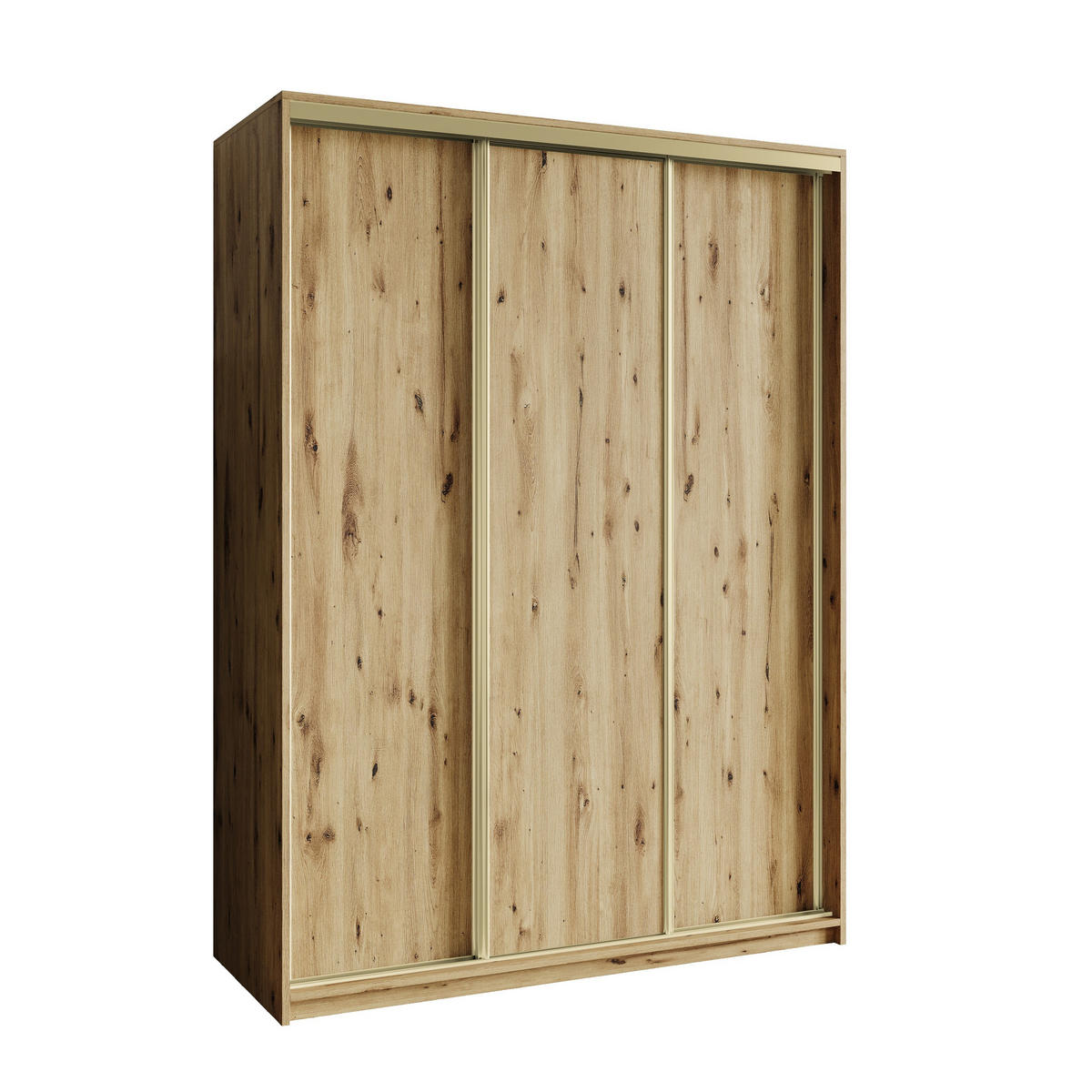 SCHWEBETÜRENSCHRANK NISSE 150/205/60 cm 3-türig Eiche Artisan - Eiche Artisan, Holzwerkstoff (150/205/60cm) - MASSENO