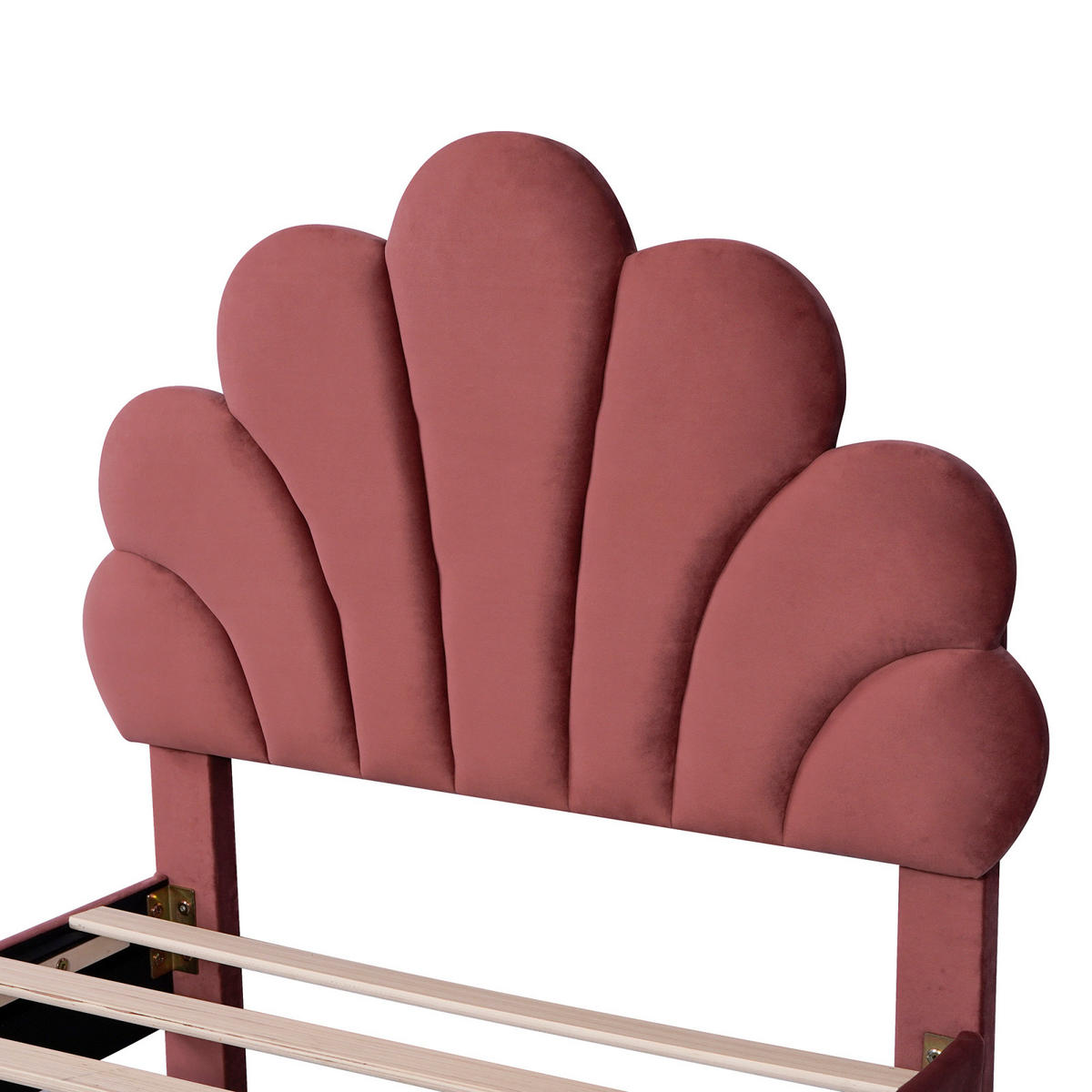POLSTERBETT Glamour mit Höhenverstellbarem Kopfteil 90/200 cm Samt Bordeaux - Rot, Textil (90/200cm) - Creahappy