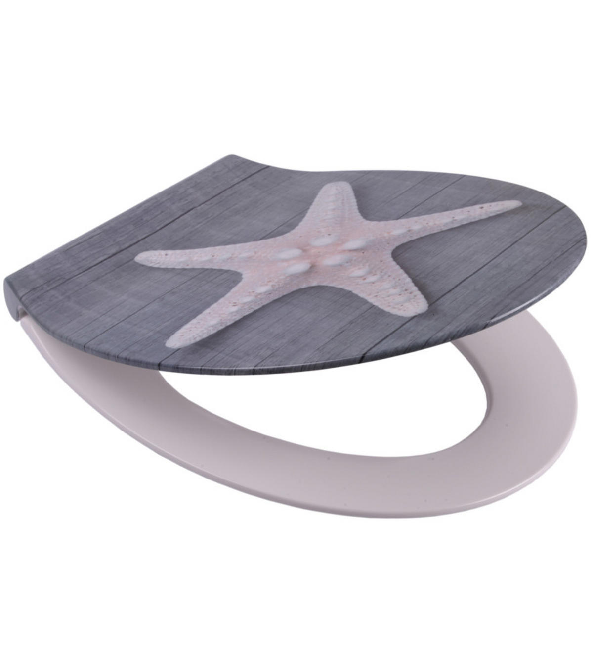 WC-SITZ mit Absenkautomatik Flat Bastia - Grau, Holzwerkstoff (38/6/47cm) - Sanilo