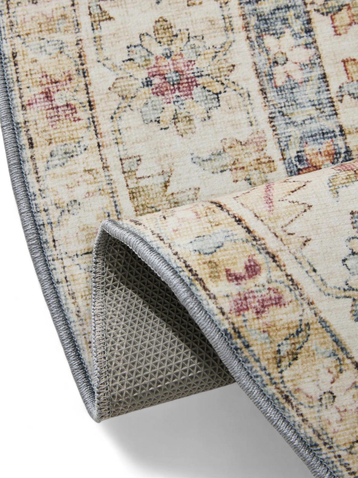 VINTAGE-TEPPICH George waschbar ø 160 cm rund - Beige/Multicolor, Kunststoff (160/160cm) - benuta