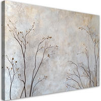 WANDBILD pflanzenzweige knospen - Grau, Textil (60/40cm) - Feeby