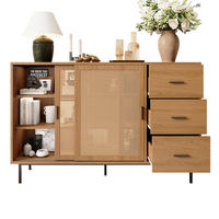 SIDEBOARD Landhaus mit Schiebetüren 140x37x91cm - Naturfarben, Holzwerkstoff (37/91/140cm) - FLIEKS