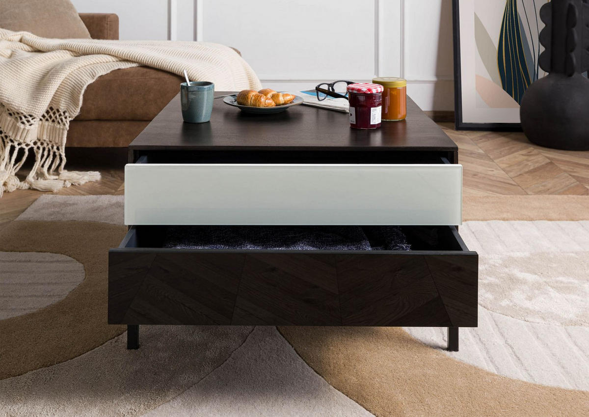 COUCHTISCH Mango 67x67x43 dunkelgrau geölt CHICAGO #213 - Grau, Holz (67/67/43cm) - Massivmoebel24