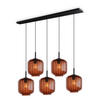 HÄNGELEUCHTE Velo 5-flammig Braun Ø 20cm - Schwarz/Braun, Glas (20/20/20cm) - s.luce