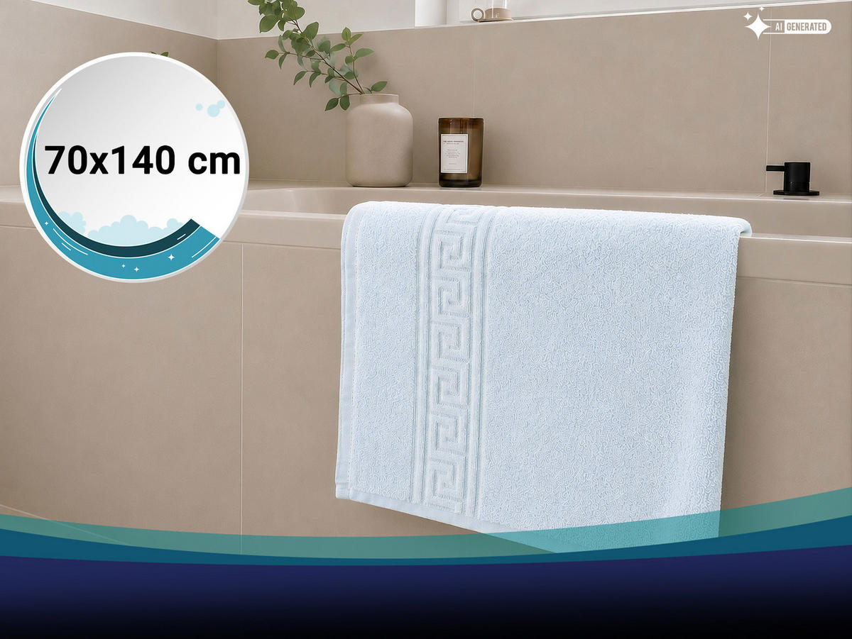 DUSCHTÜCHER, 5er-Set, 70x140 cm, 80% Baumwolle, 20% Polyester, Blau - Blau, Naturmaterialen (70/140cm) - Zollner