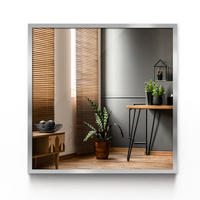 OGLEDALO u okviru srebrno 50x50 cm - srebrne boje, staklo (50/50/0.4cm) - TULUP