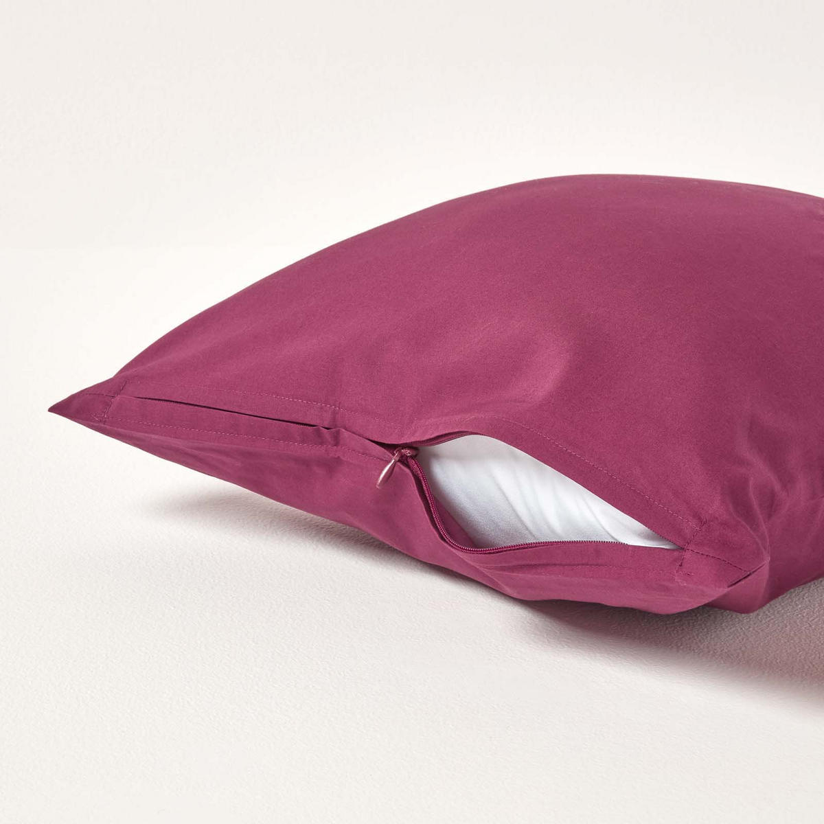 KISSENBEZUG Perkal, Ägyptische Baumwolle, Fadendichte 200 - Beere, Textil (40/40cm) - Homescapes