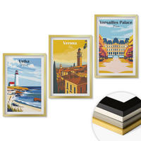 WANDBILDER 3er Set - 40x60 cm Goldrahmen - Ansichten von Orten am Meer und von Städten - Goldfarben, Kunststoff (40/60cm) - ArtPrintCave