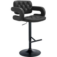 BARHOCKER Dublin 103-123x62x55 cm schwarz - Schwarz, Leder (62/103/55cm) - furnicato