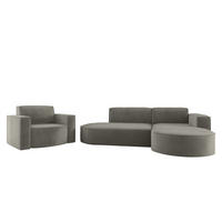 SOFASET Palma In Noel - Grau, Holzwerkstoff/Textil (236/78/165cm) - Fun Möbel
