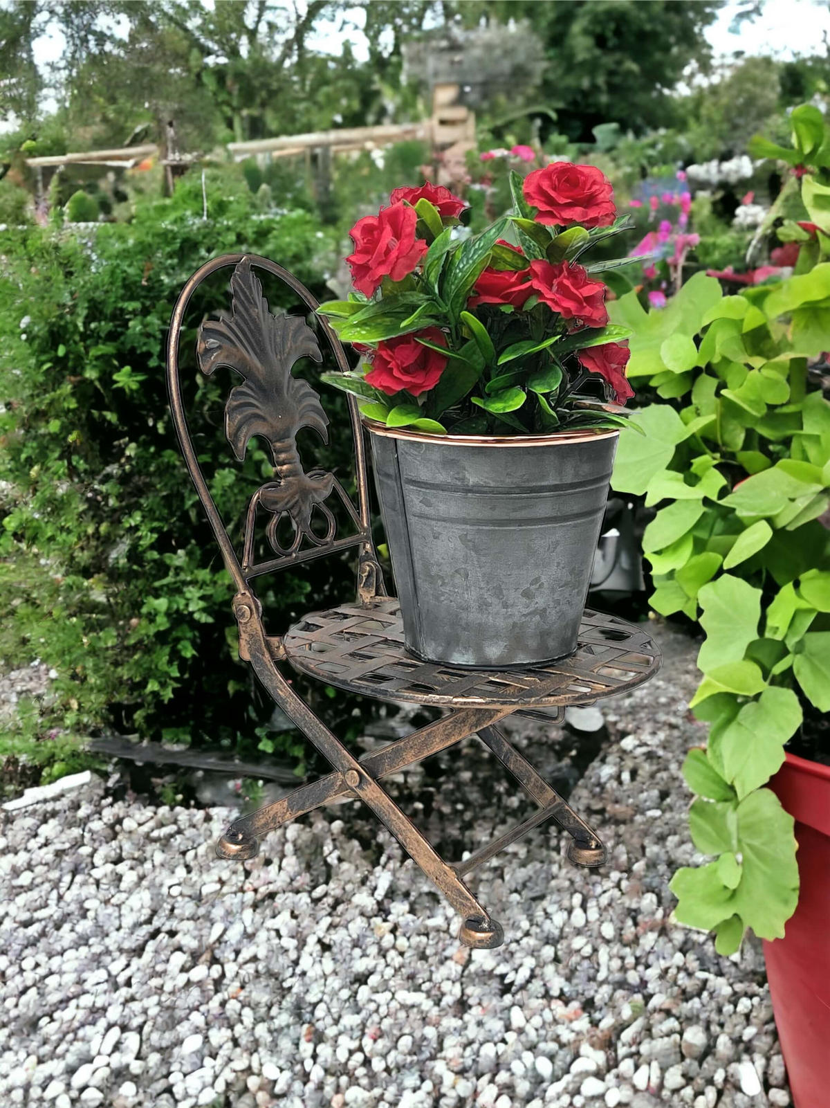 BLUMENHOCKER klappbar Metall Gold 20/22/32 cm - Braun, Metall (20/32/22cm) - DanDiBo