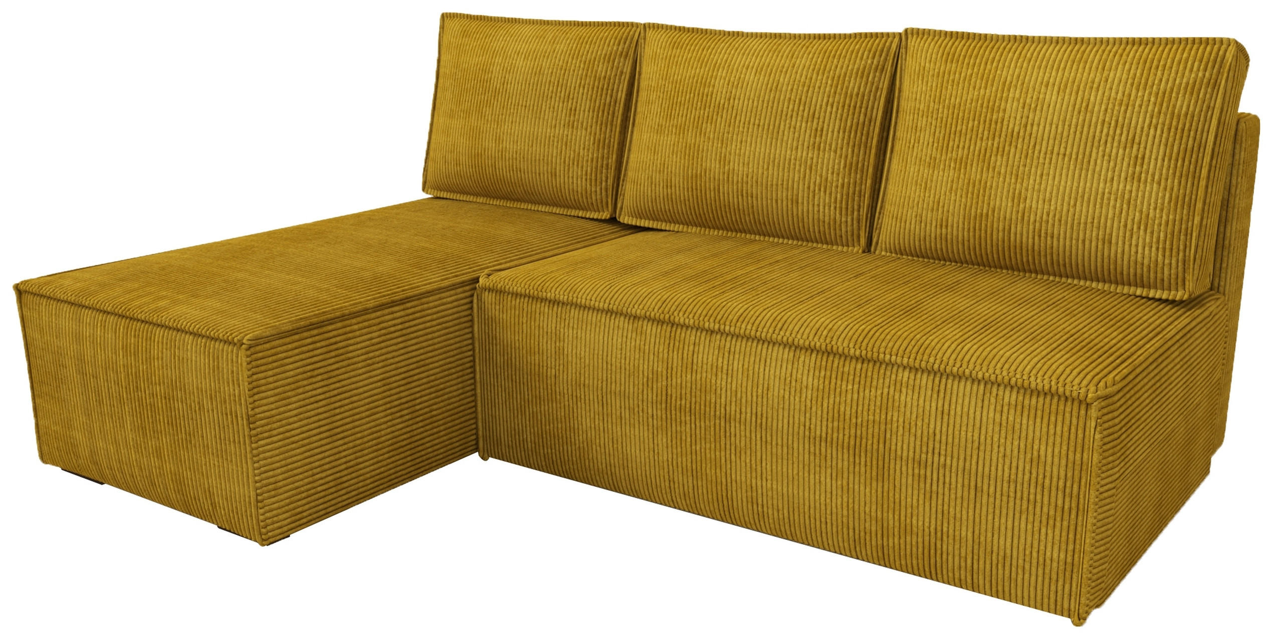 ECKSOFA Hector mit Schlaffunktion Gelb Cord - Gelb, Textil (200/141cm) - Bromarkt