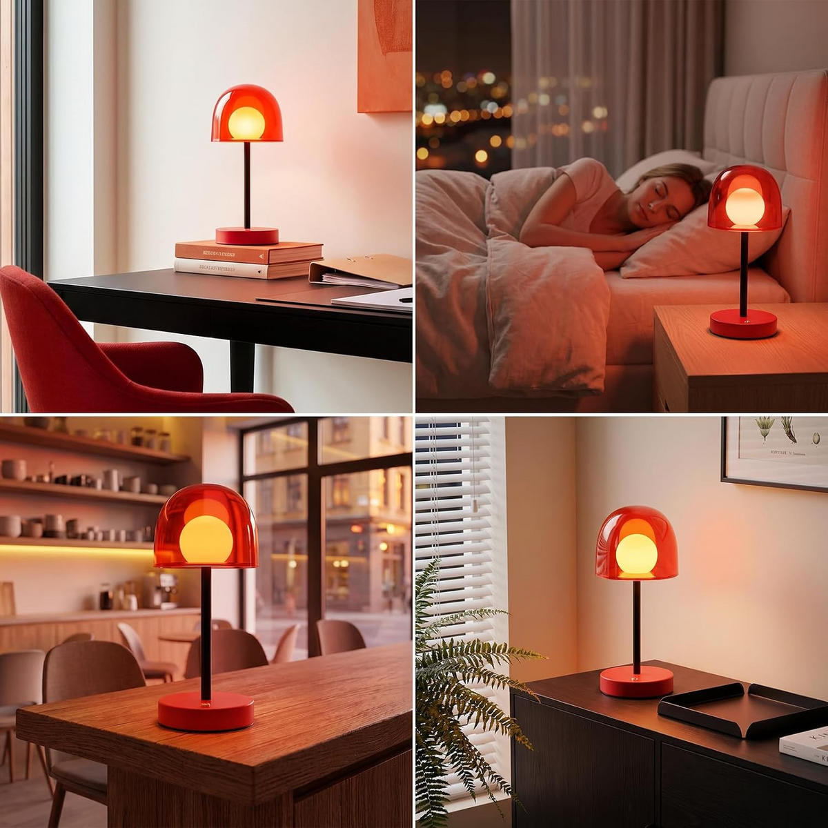 LED Schreibtischlampe 12/12/27cm - Rot, Metall (12/12/27cm) - Nettlife