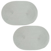 PLATZSET 2er Set Polypro Silber oval 45x30 cm Tischset - Silberfarben, Kunststoff (30/45cm) - TiborTex