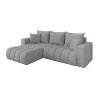 ROHOVÁ SEDAČKA s funkcí spaní, otoman vlevo MILA-L-v1 277x195x86 šedá manšestr - šedá/černá, kompozitní dřevo/textil (277/194cm) - ALTDECOR