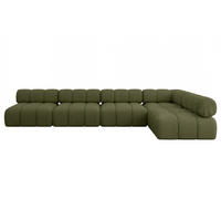 ECKSOFA modulares Sofa Samaro-L3 - 380x190x70 cm Grün Bouclé - Grün, Holzwerkstoff/Textil (380/190cm) - ALTDECOR