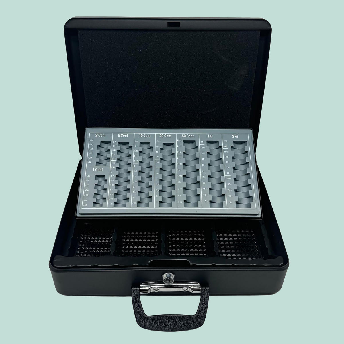 GELDKASSETTE - Schwarz, Kunststoff/Metall (37/10/28cm) - Relaxdays