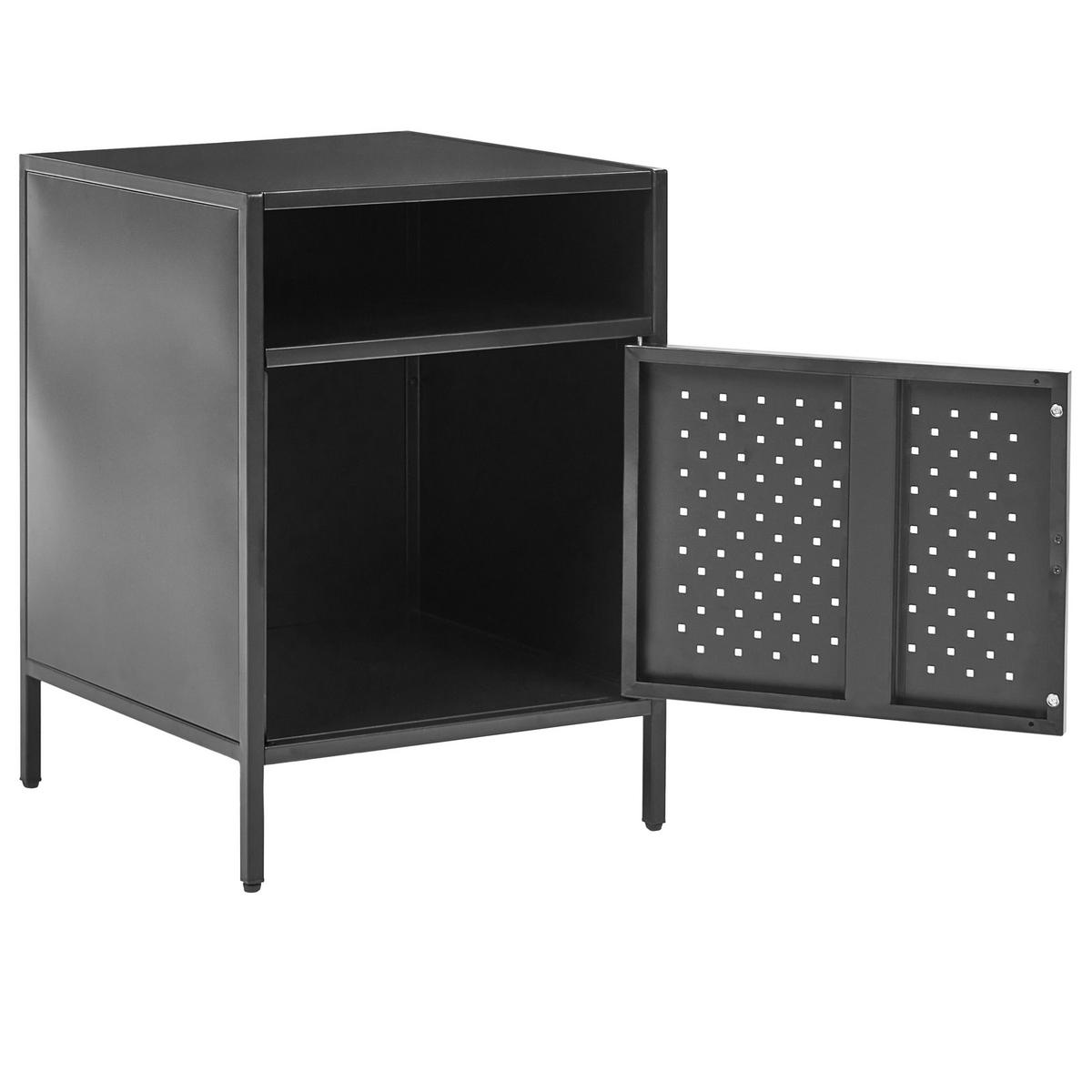 BÜROSCHRANK Metall Schwarz Waikato - Schwarz, Metall (40/55/40cm) - Beliani