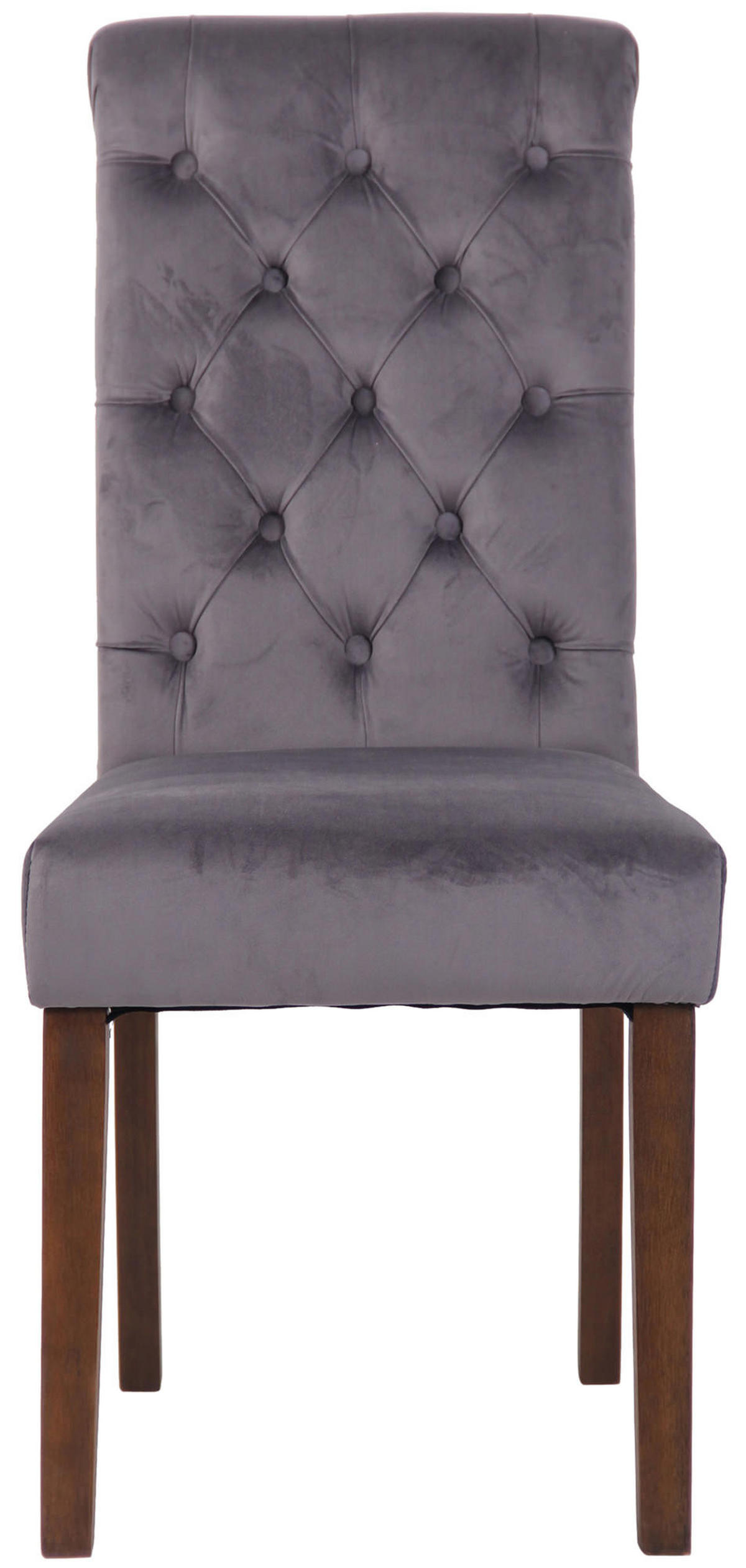 ESSZIMMERSTUHL WALES Samt 98x45x63 cm dunkelgrau Holz - Dunkelgrau, Holz (45/98/63cm) - DELUKE