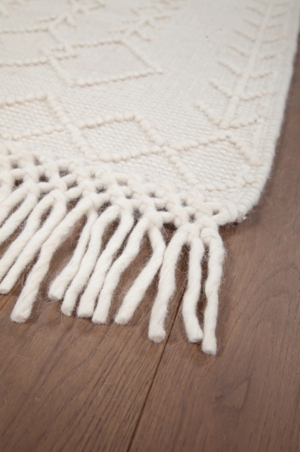 TEPPICH handgewebt Kelim Berber Wolle RIVA Weiß 160 x 230 cm - Weiß, Naturmaterialien (160/230cm) - Novatrend