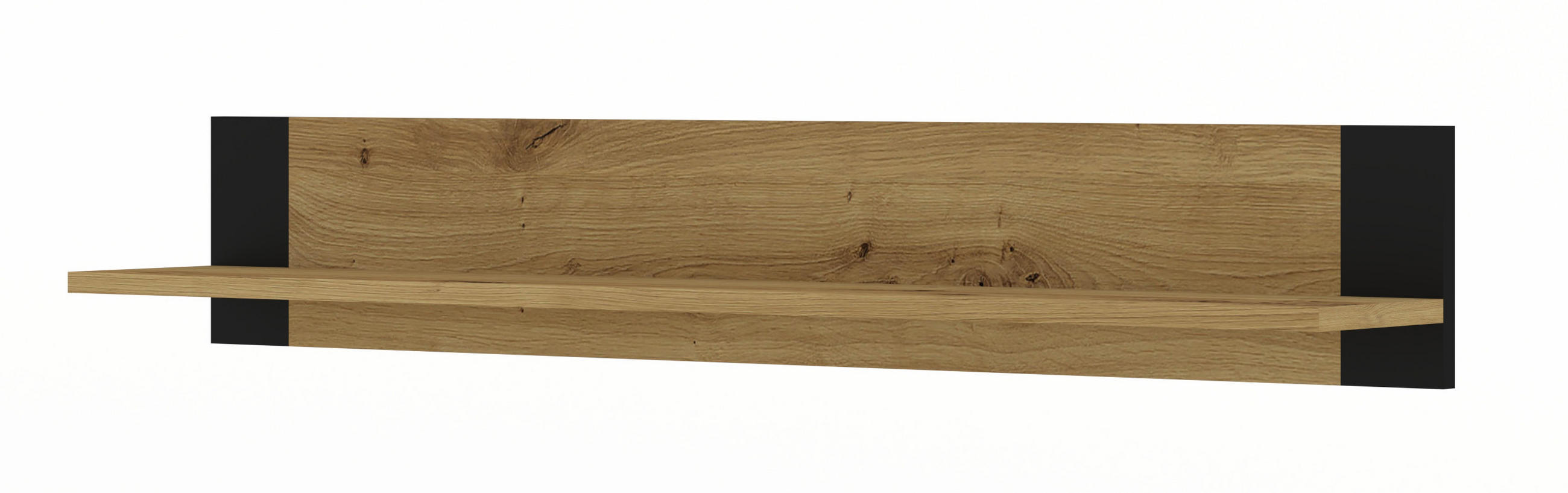 WANDREGAL Artisan, Schwarz 125/20/20 - Schwarz, Holzwerkstoff (125/20/20cm) - RAUMHIRSCH FURNITURE