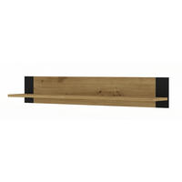 WANDREGAL Artisan, Schwarz 125/20/20 - Schwarz, Holzwerkstoff (125/20/20cm) - RAUMHIRSCH FURNITURE
