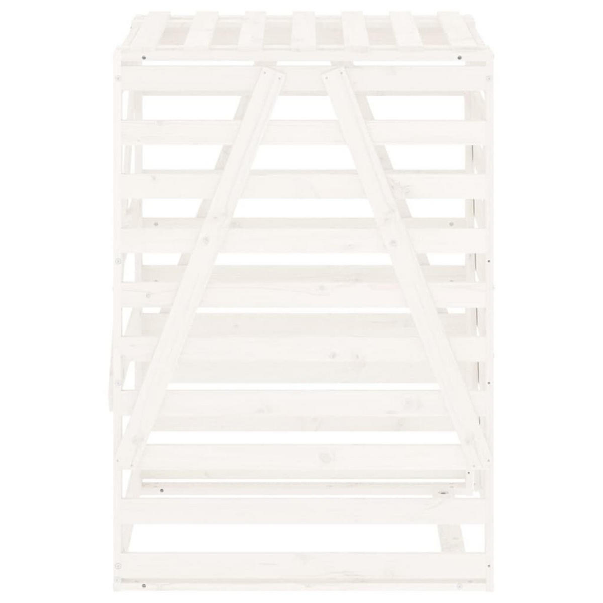 1ER Mülltonnenbox Kiefernholz BOUMI | 84x90x128,5cm Weiß | Für 1 Tonne - Weiß, Holz (84/128.5/90cm) - DELUKE