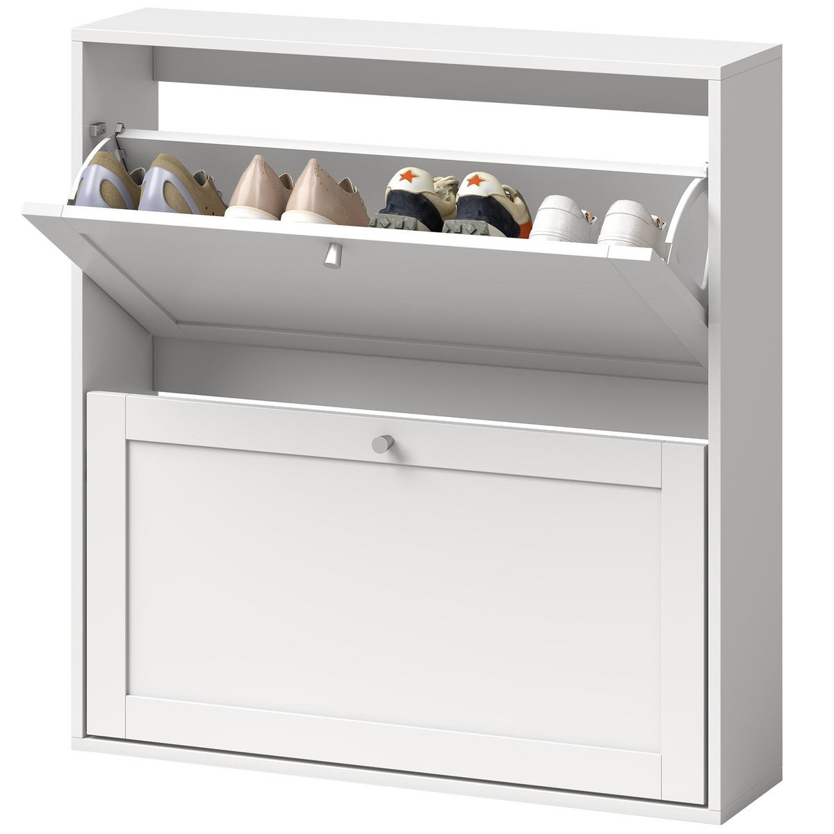 SCHUHSCHRANK Weiß 20.0/80.0/84.0 cm - Weiß, Holzwerkstoff (80/84/20cm)