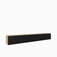 TV-SCHRANK Leo 300 cm, sechstürig, artisan, schwarz - Schwarz/Eiche Artisan, Kunststoff (300/41/40cm) - Margaret Hadas24