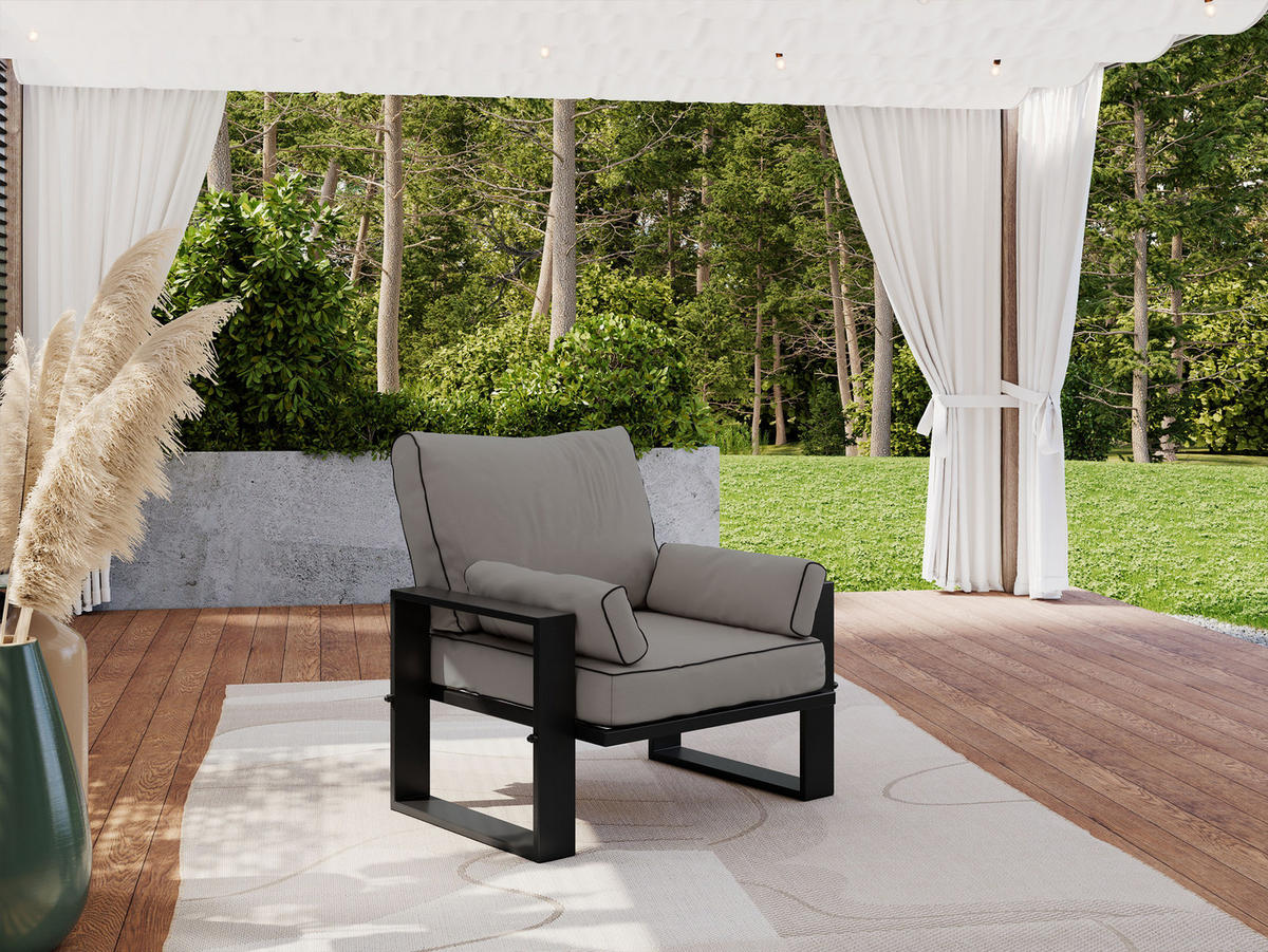 GARTENSESSEL Elba - Grau - Grau, Textil (98/90/87cm) - MKS