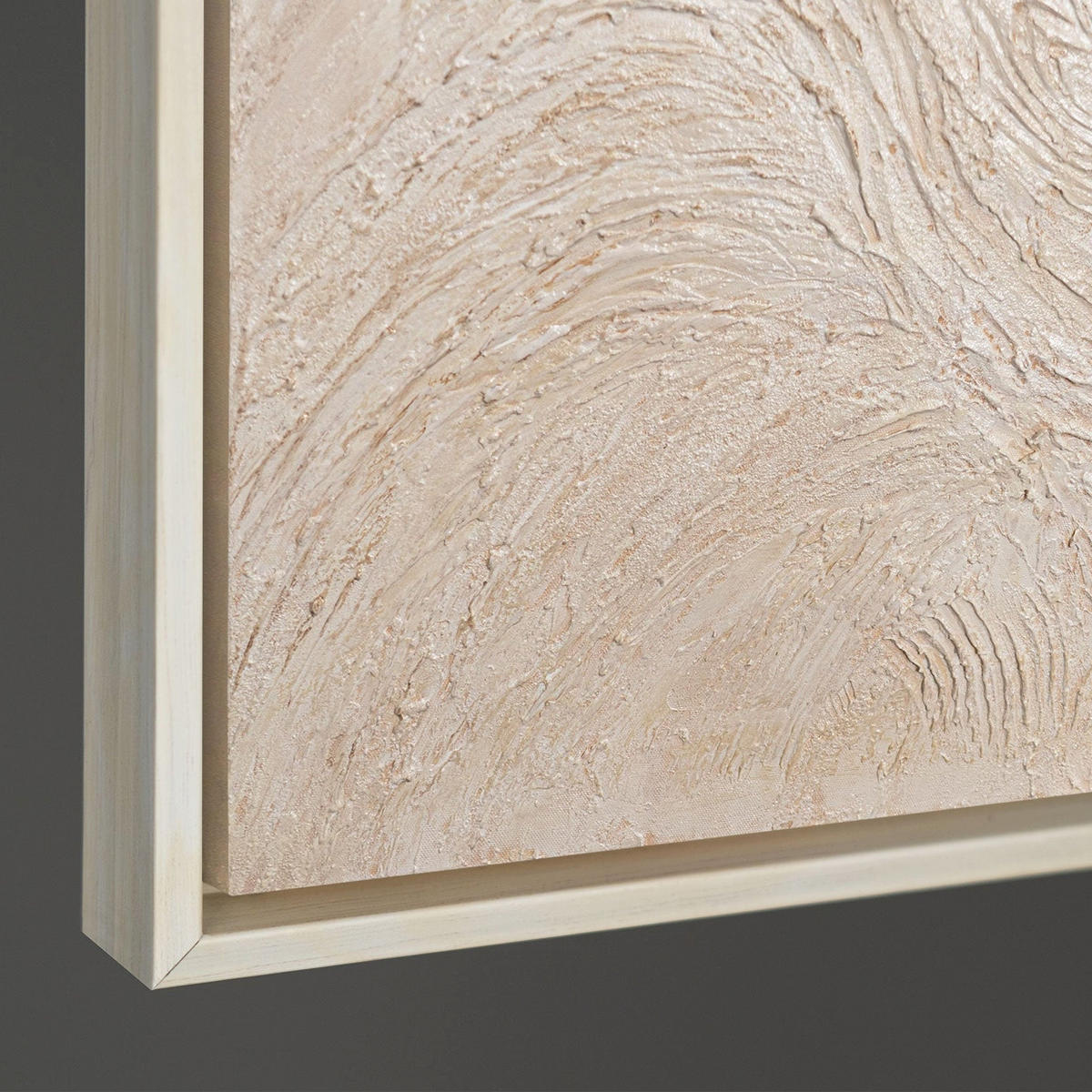 GEMÄLDE Baumstrom Schattenfugenrahmen Beige 140x100 cm - Beige, Holz (140/100cm) - YS-art gallery