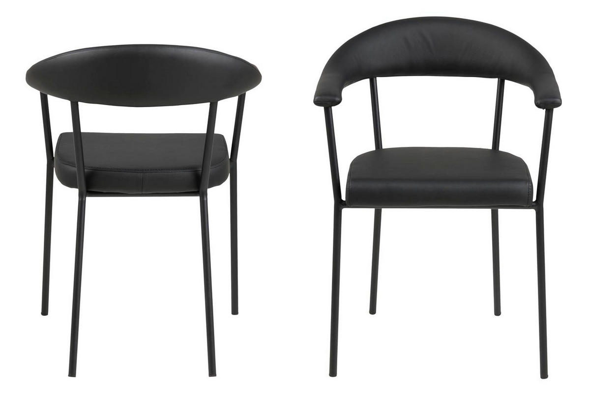 ARMLEHNSTUHL 2er-Set schwarz - Schwarz, Holzwerkstoff (56/78/53cm) - ebuy24
